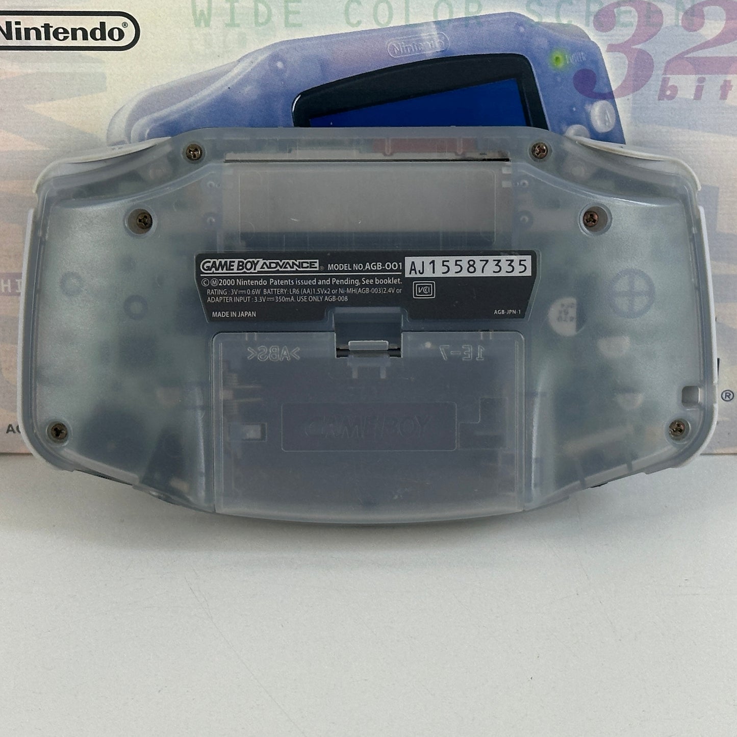 Nintendo Game Boy Advance Milky Blue AGB-001