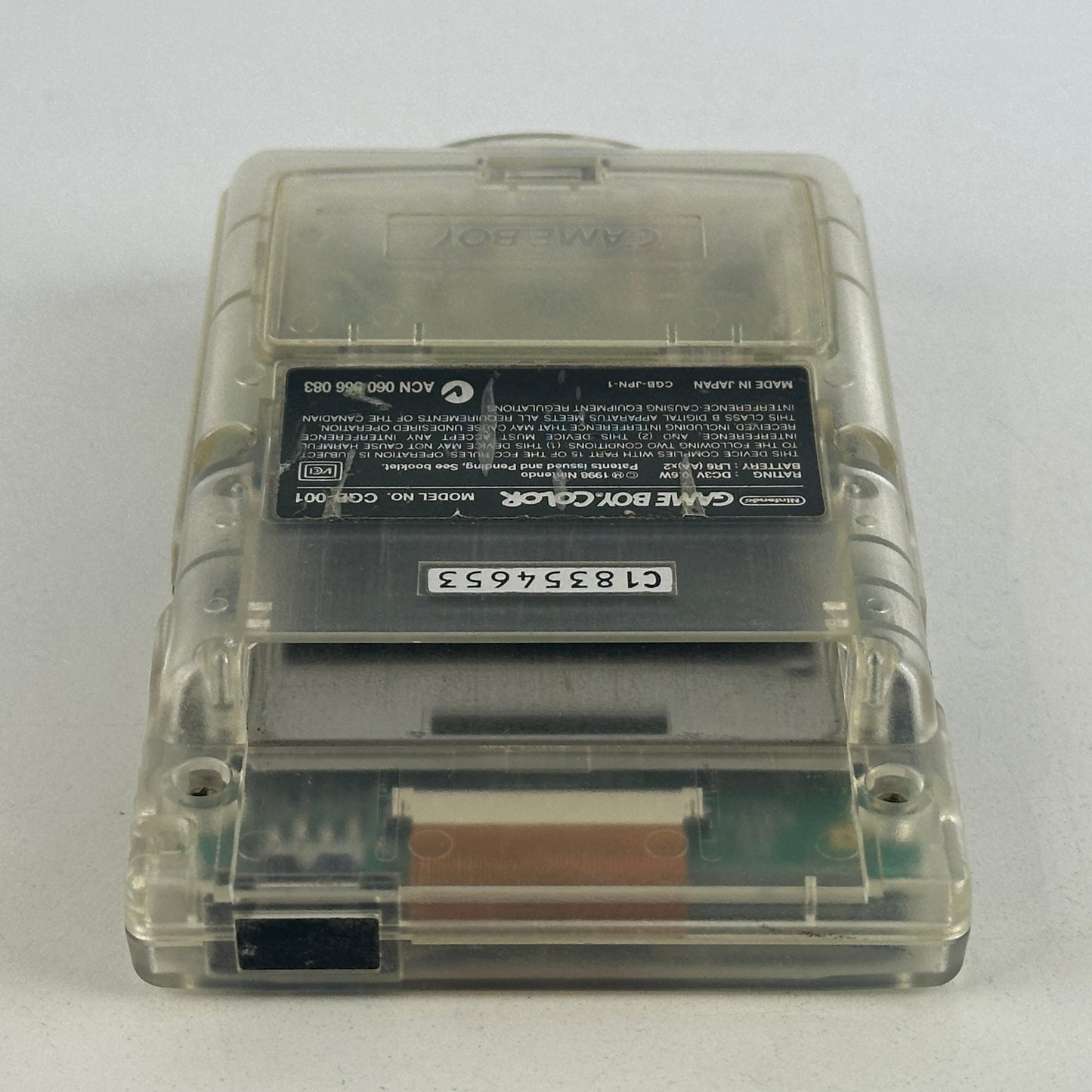 Nintendo Game Boy Color Clear Skeleton CGB-001 No Box