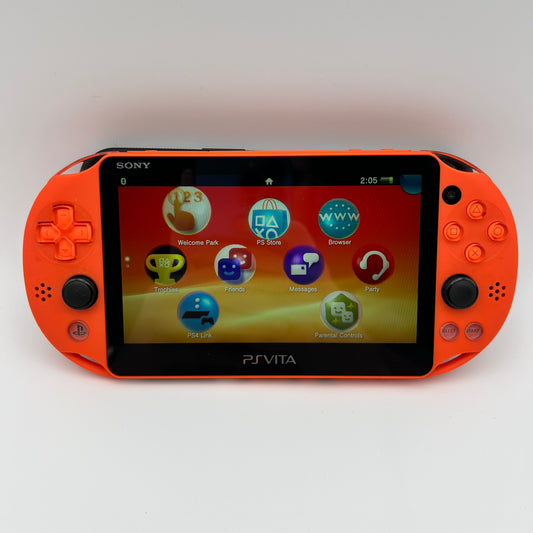 [ RARE ] Sony PS Vita Neon Orange Exclusive Color Japan PCH-2000ZA24 No Box