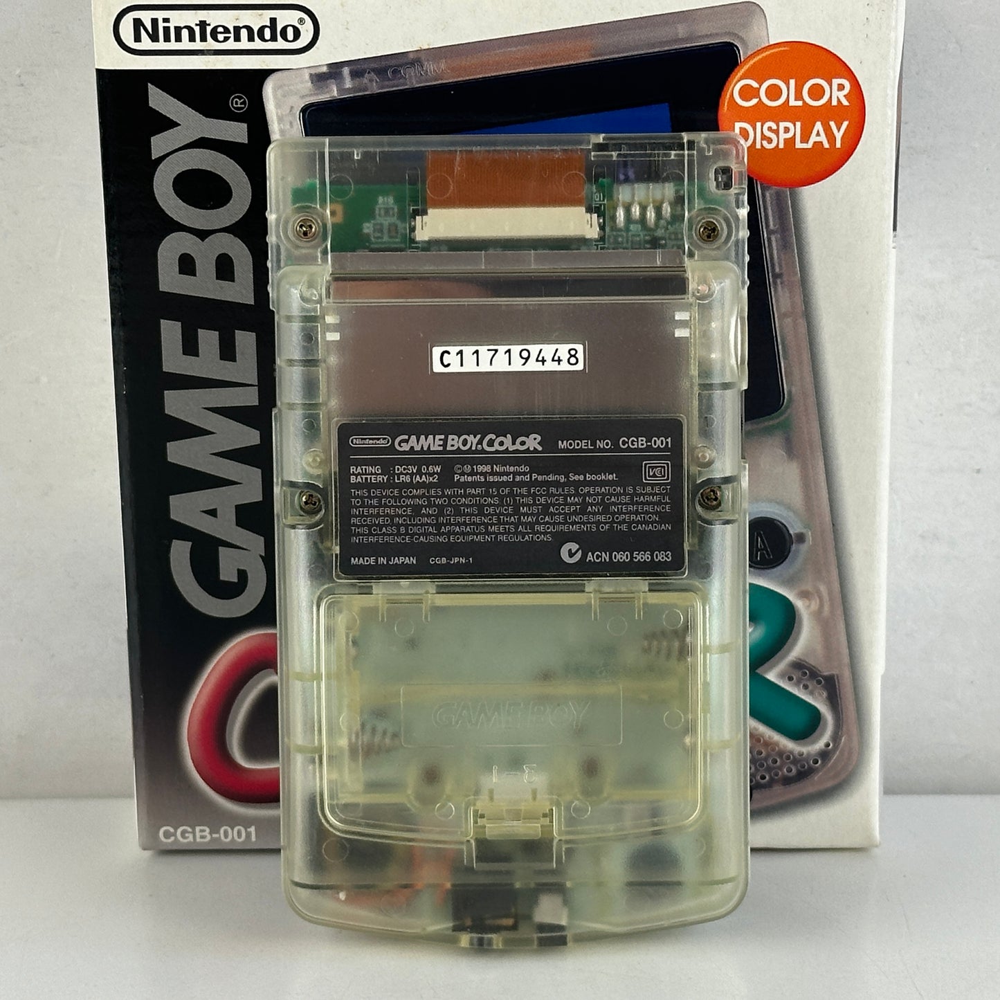 Nintendo Game Boy Color Clear Skeleton CGB-001