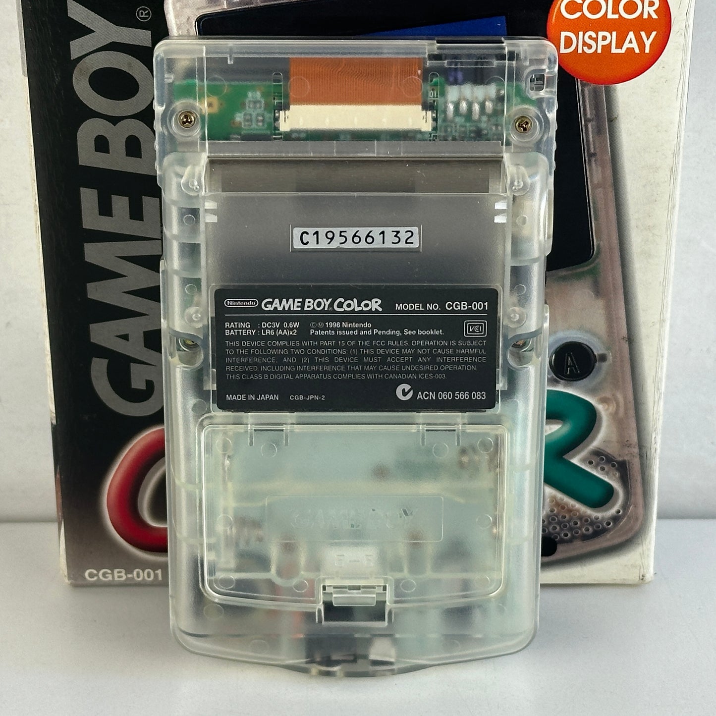 Nintendo Game Boy Color Clear Skeleton CGB-001