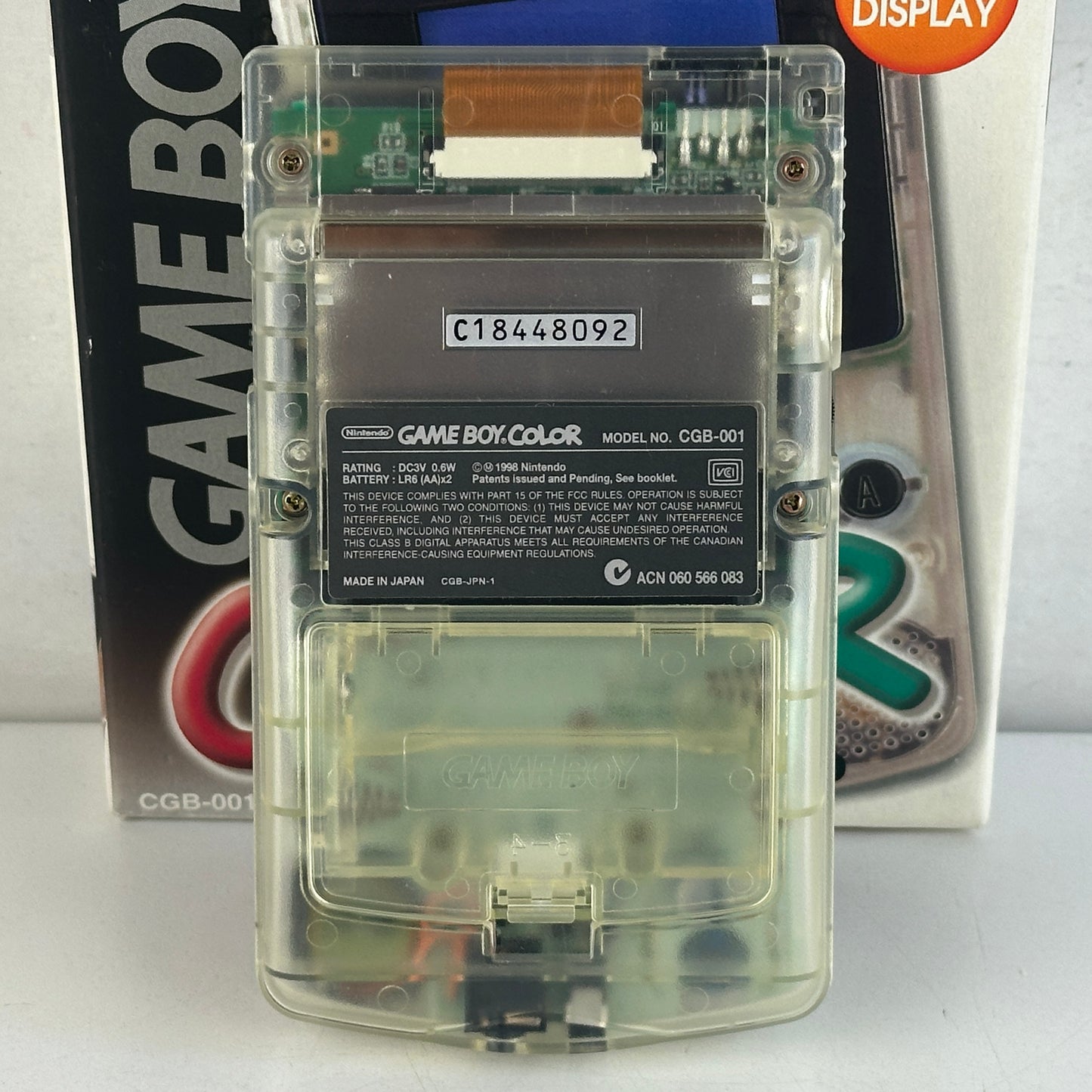 Nintendo Game Boy Color Clear Skeleton CGB-001