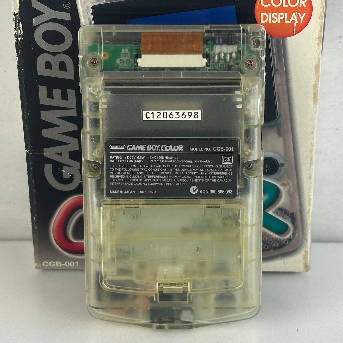 Nintendo Game Boy Color Clear Skeleton CGB-001