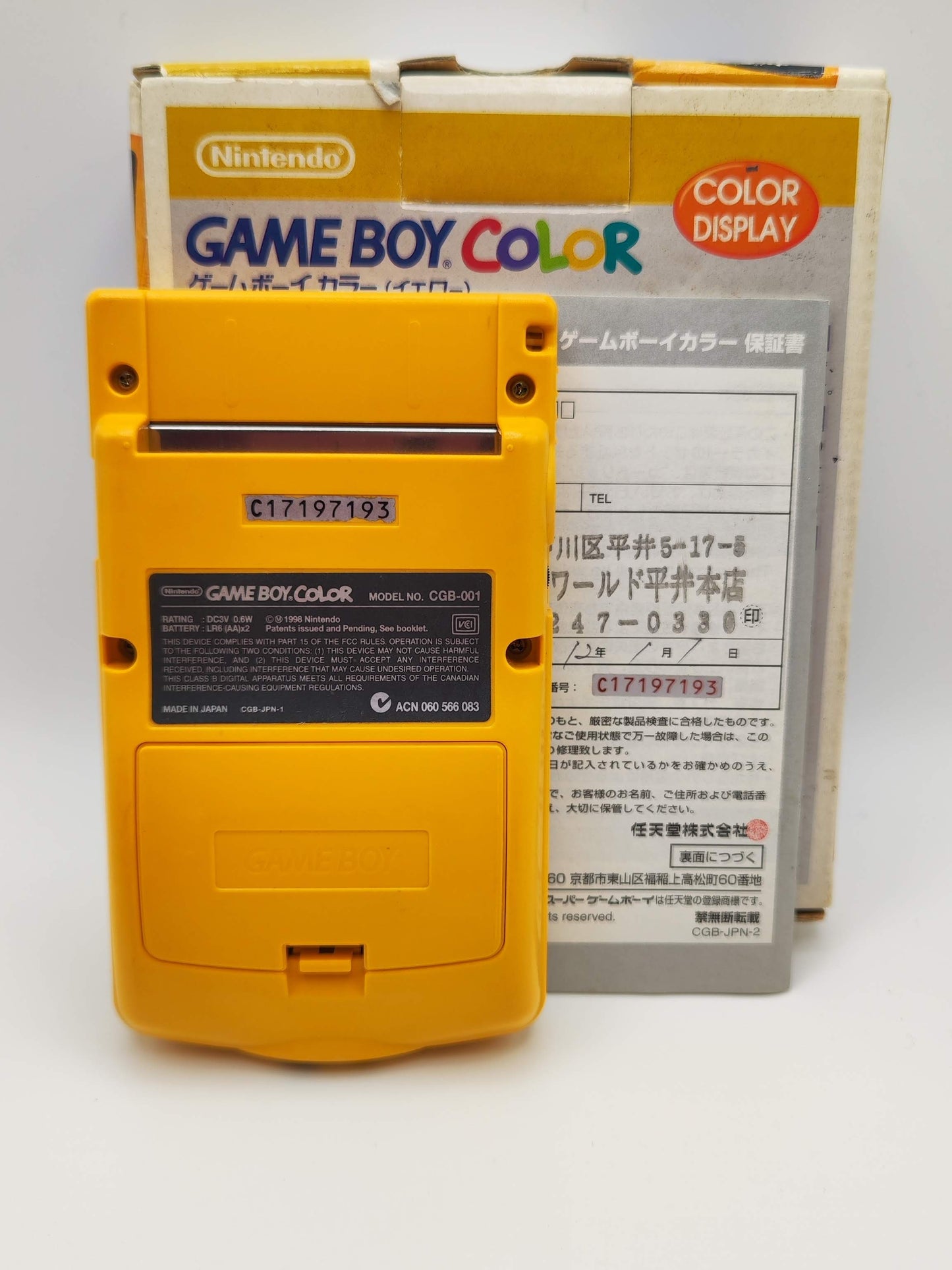 Nintendo Game Boy Color Yellow CGB-001